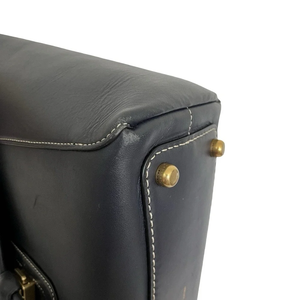COACH 1941 Courier‎ Tea Rose Glovetanned Leather Satchel Carryall 88348 Navy Bag